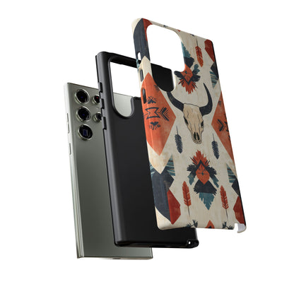 Southwestern Boho Skull Tough Samsung Galaxy Case – Durable Matte Finish, Dual-Layer Protection