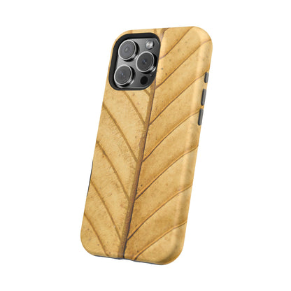 Golden Leaf Texture MagSafe Case – Minimal Nature Design