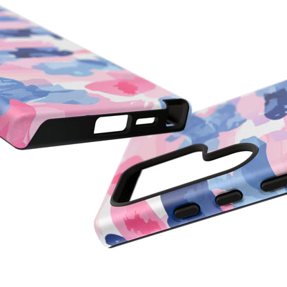 Samsung Galaxy Case: Dynamic Pink & Navy Brushstroke Art