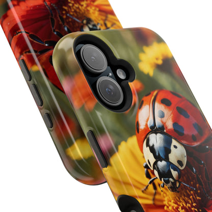 Ladybug on Orange Daisy - MagSafe iPhone Case