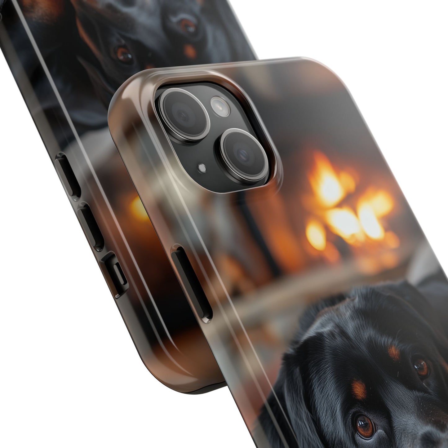 Warm Rottweiler by the Fireplace Samsung Galaxy Case – Rustic Charm for Dog Lovers