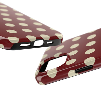 Classic Red & Cream Polka Dots - iPhone Case