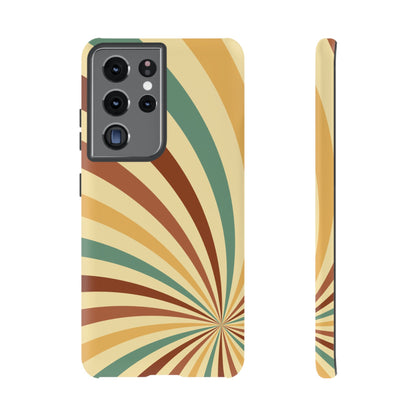 Earthy Retro Swirl Samsung Galaxy Case – Dual-Layer Protection with 70s-Inspired Earth Tones