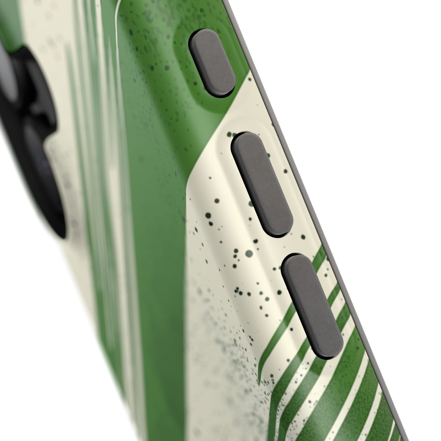 Green Stripes MagSafe iPhone Case – Bold Diagonal Brushstroke Design