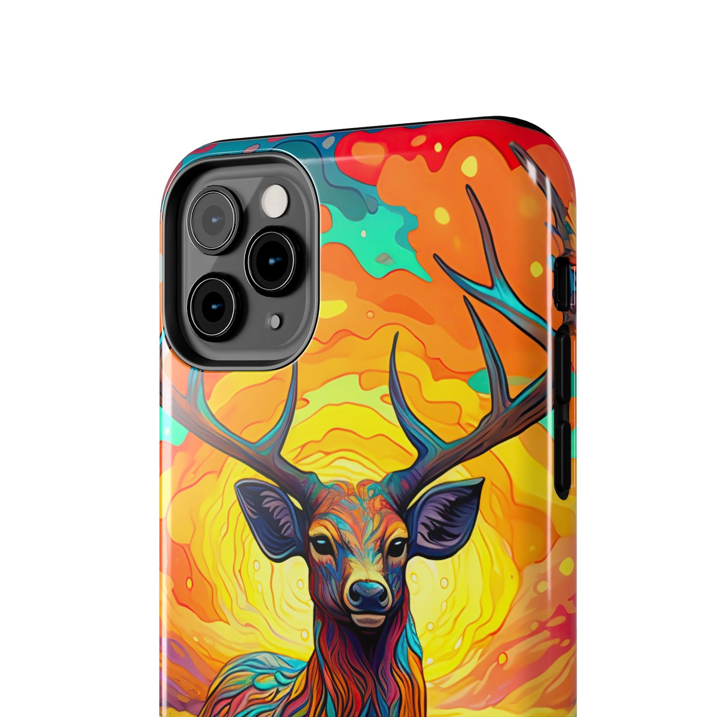 Vibrant Stag in Bloom – iPhone Case