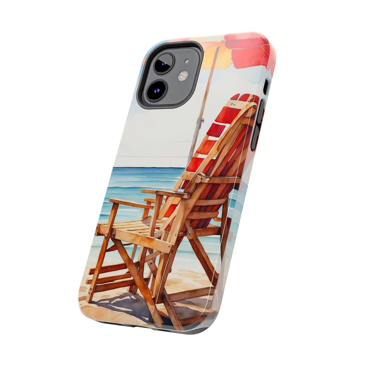 Beach Bliss iPhone Series Case – Relaxing Seaside Chair and Umbrella Design