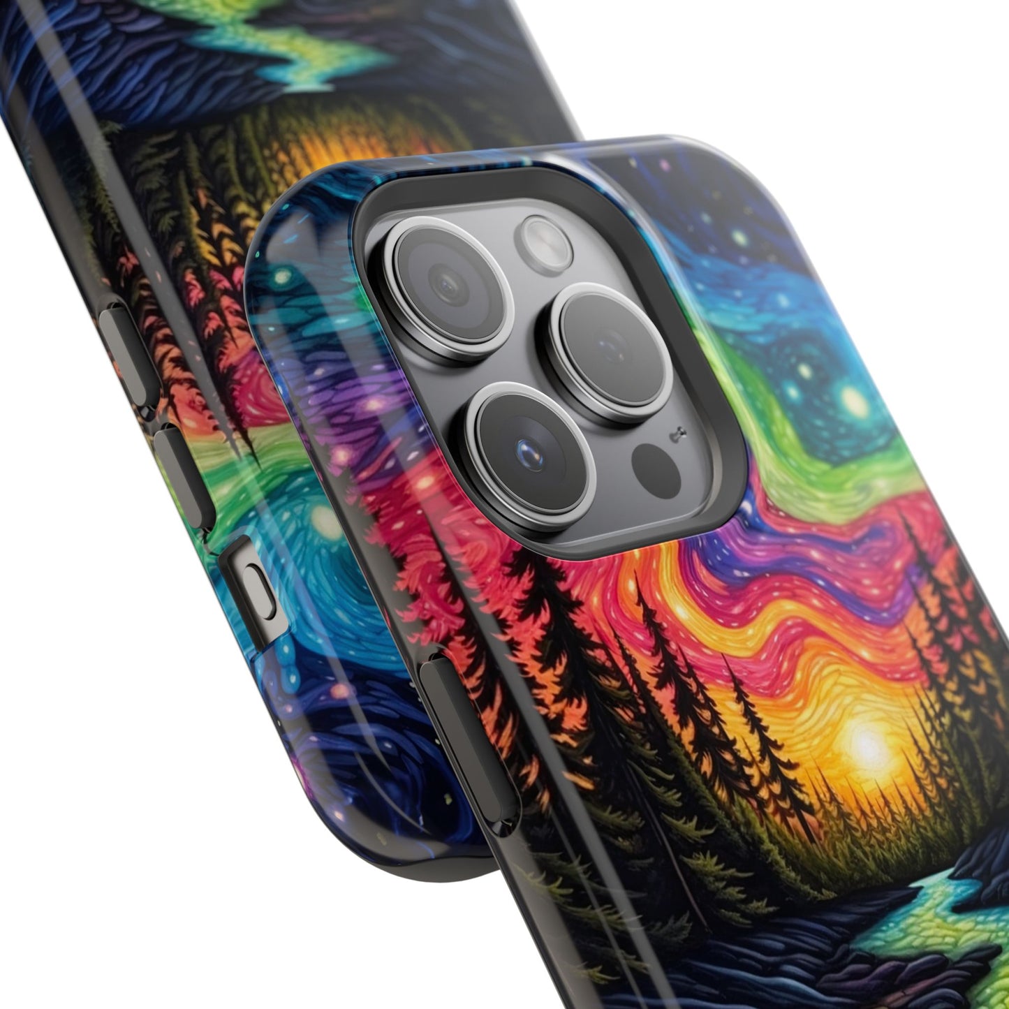 Celestial Nightscape MagSafe iPhone Case – Vibrant River and Starry Sky Design