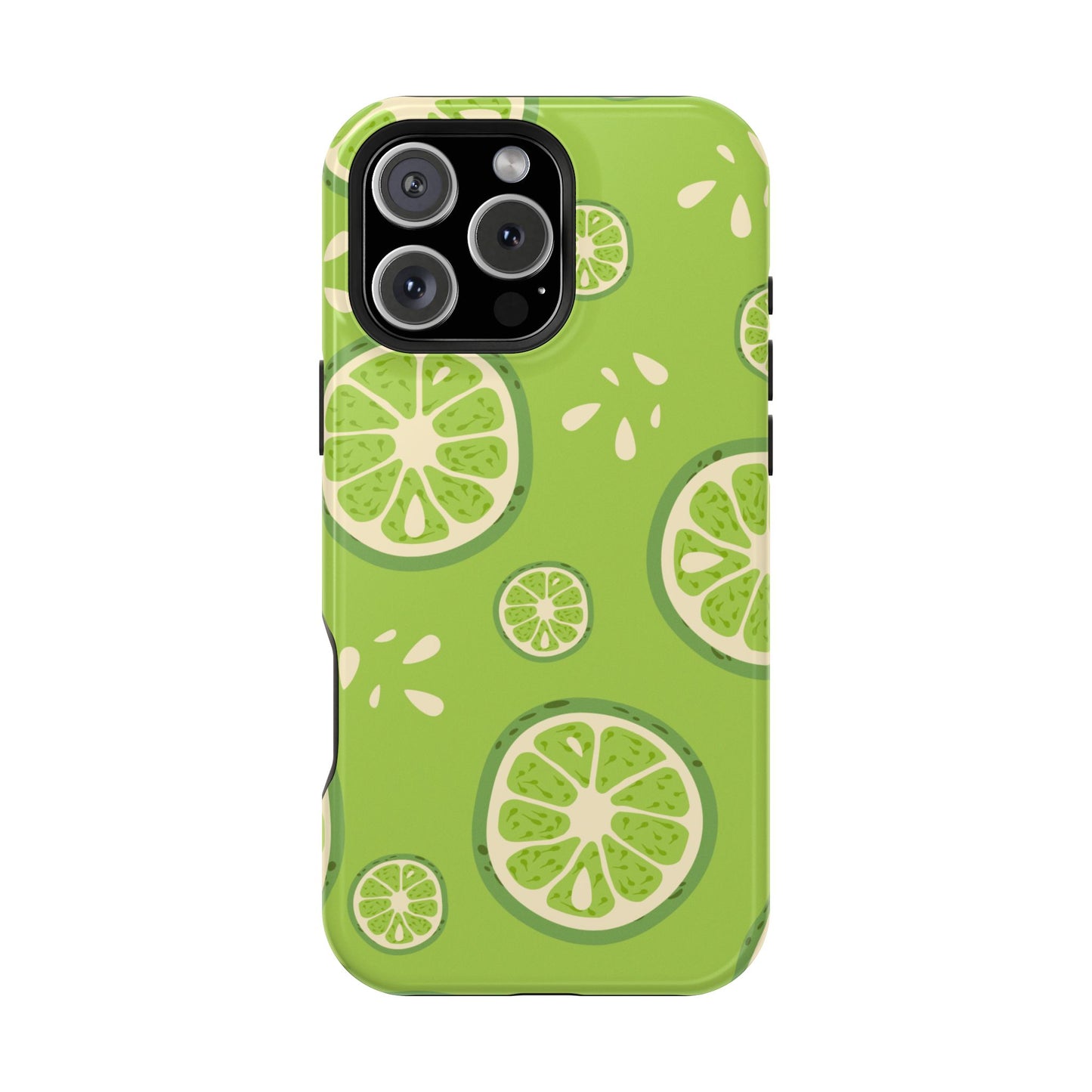 Zesty Lime Splash Tough MagSafe iPhone Case – Fresh Citrus Design, Dual-Layer Protection