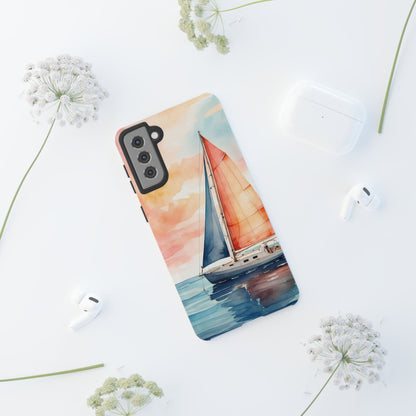 Sunset Sail Samsung Galaxy Case – Watercolor Sailboat and Sky Design