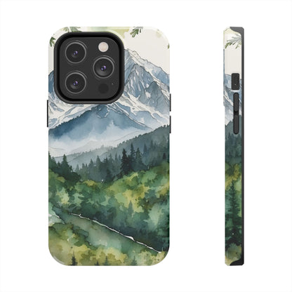 Watercolor Alpine Mountainscape - iPhone Case