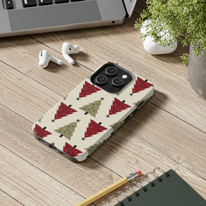 Retro Christmas Trees Pattern - iPhone Series Case