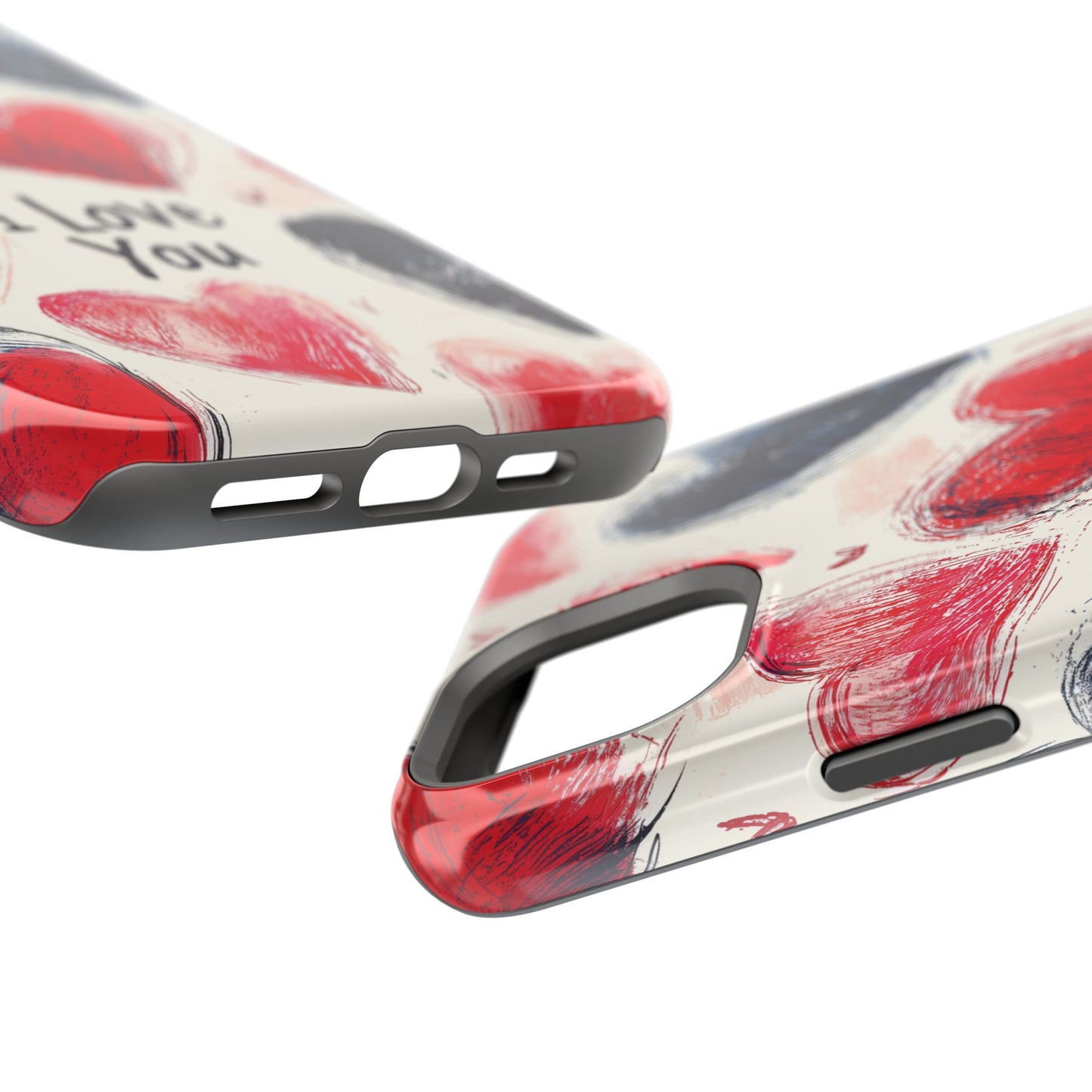 Brushstroke Hearts of Love "I Love You" - MagSafe Compatible Case