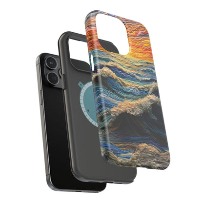 Ocean Sunset Tapestry Waves – MagSafe iPhone Series Case