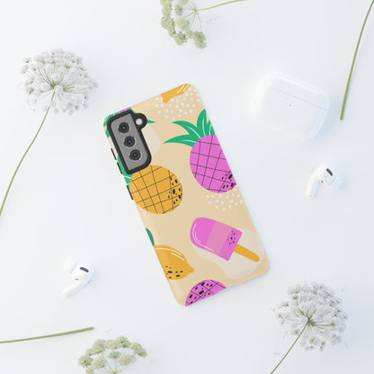 Tropical Pop Samsung Galaxy Case – Fun Pineapple & Lemon Design with Vibrant Summery Colors