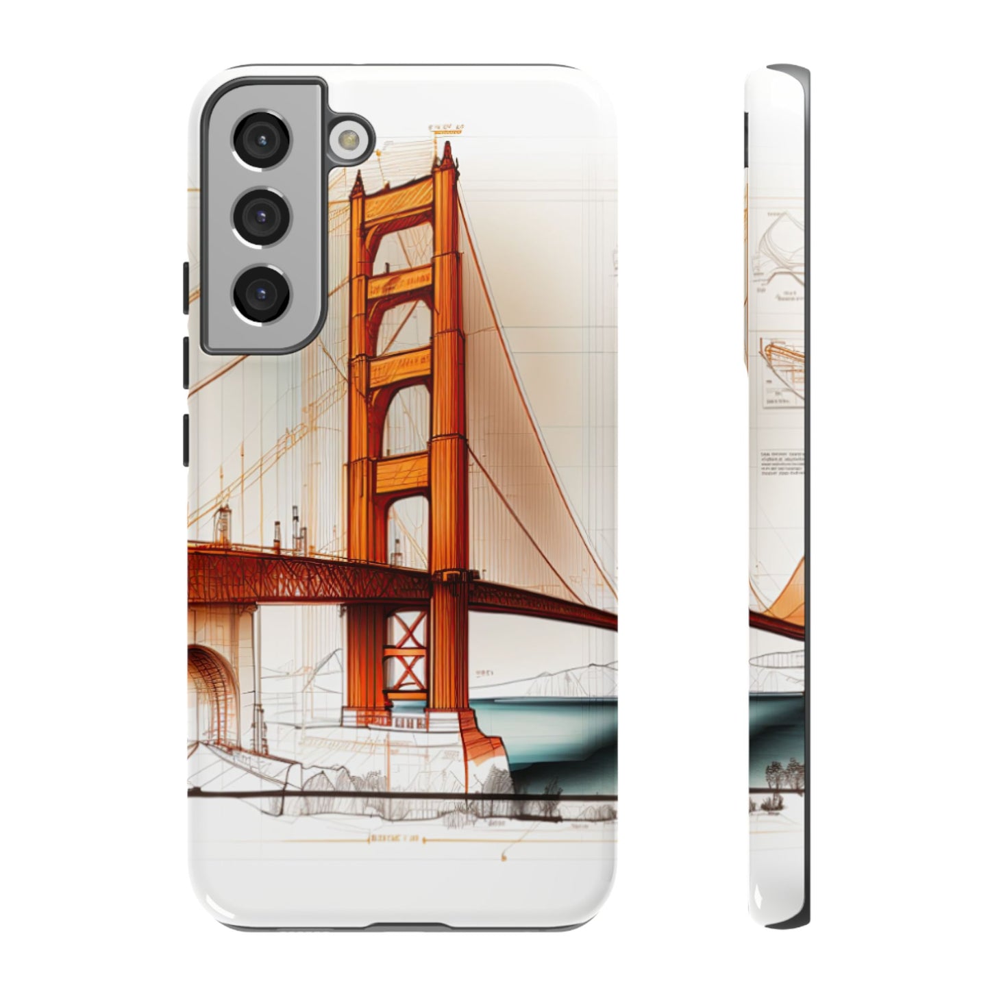 Golden Gate Bridge Samsung Galaxy Case - Architectural Sketch Design