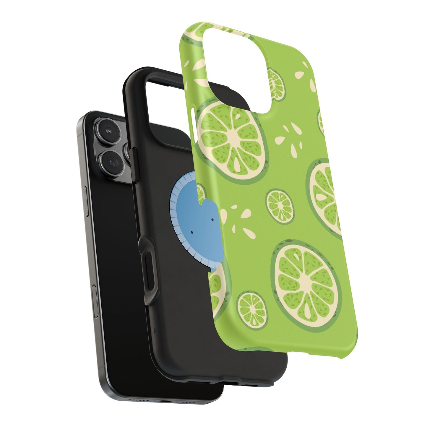 Zesty Lime Splash Tough MagSafe iPhone Case – Fresh Citrus Design, Dual-Layer Protection