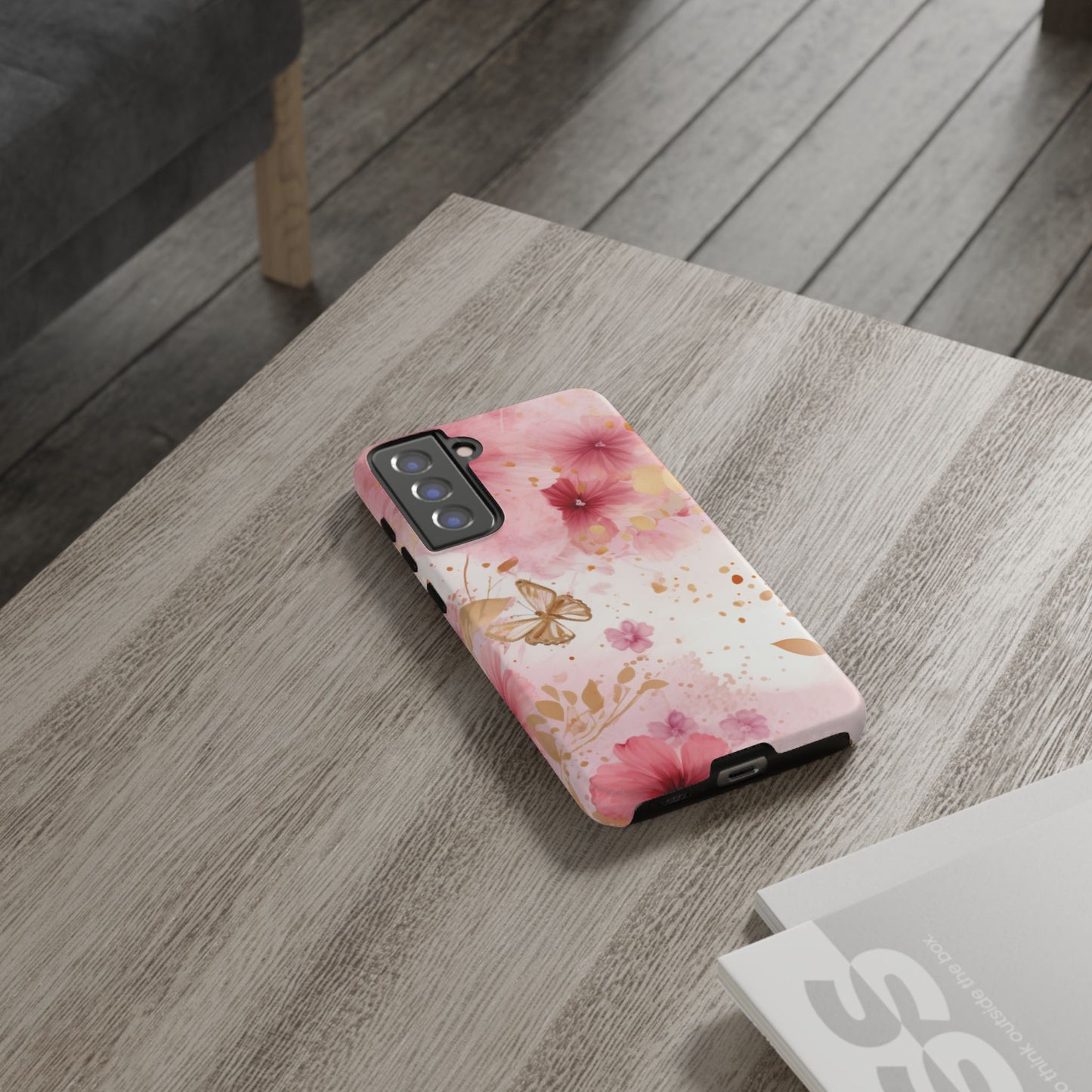 Blush Pink Floral Butterfly - Samsung Galaxy Case