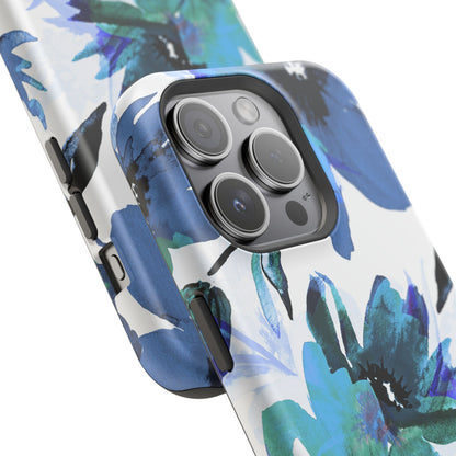 MagSafe iPhone Case – Serene Blue Blossom