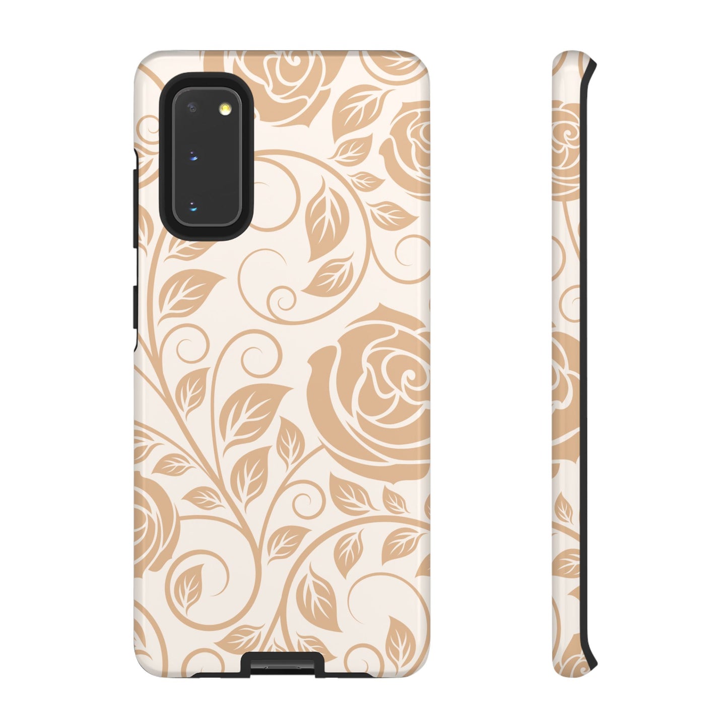 Vintage Rose Vine Tough Samsung Galaxy Case – Elegant Floral Pattern with Dual-Layer Protection