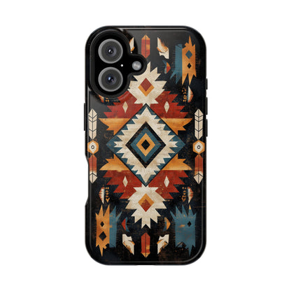 Southwestern Arrow & Diamond Tough MagSafe iPhone Case – Bold Tribal Design, Dual-Layer Protection