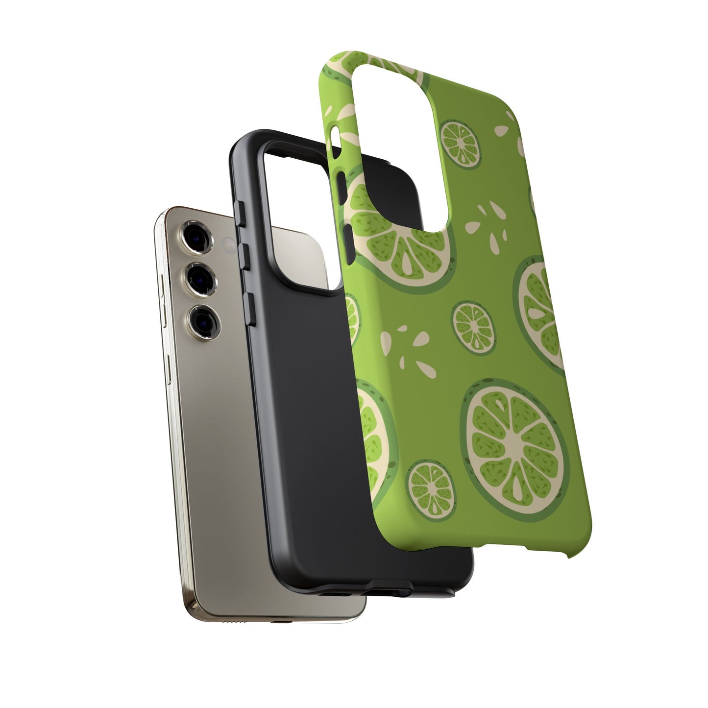 Zesty Lime Splash Tough Samsung Galaxy Case – Fresh Citrus Design, Dual-Layer Protection