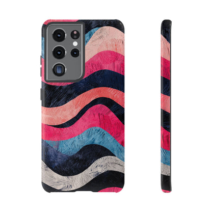 Abstract Wave Pattern Samsung Galaxy Case – Shockproof, Matte Finish, Dual-Layer Protection