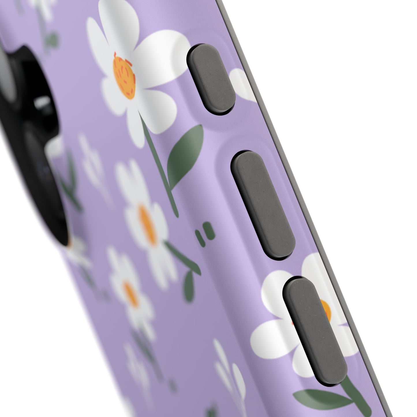 Purple Daisy Garden MagSafe  iPhone Case – Soft Lavender Background, Shockproof Protection with Slim Fit