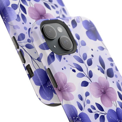 Purple Floral MagSafe iPhone Case – Durable Protection with Elegant Flower Design