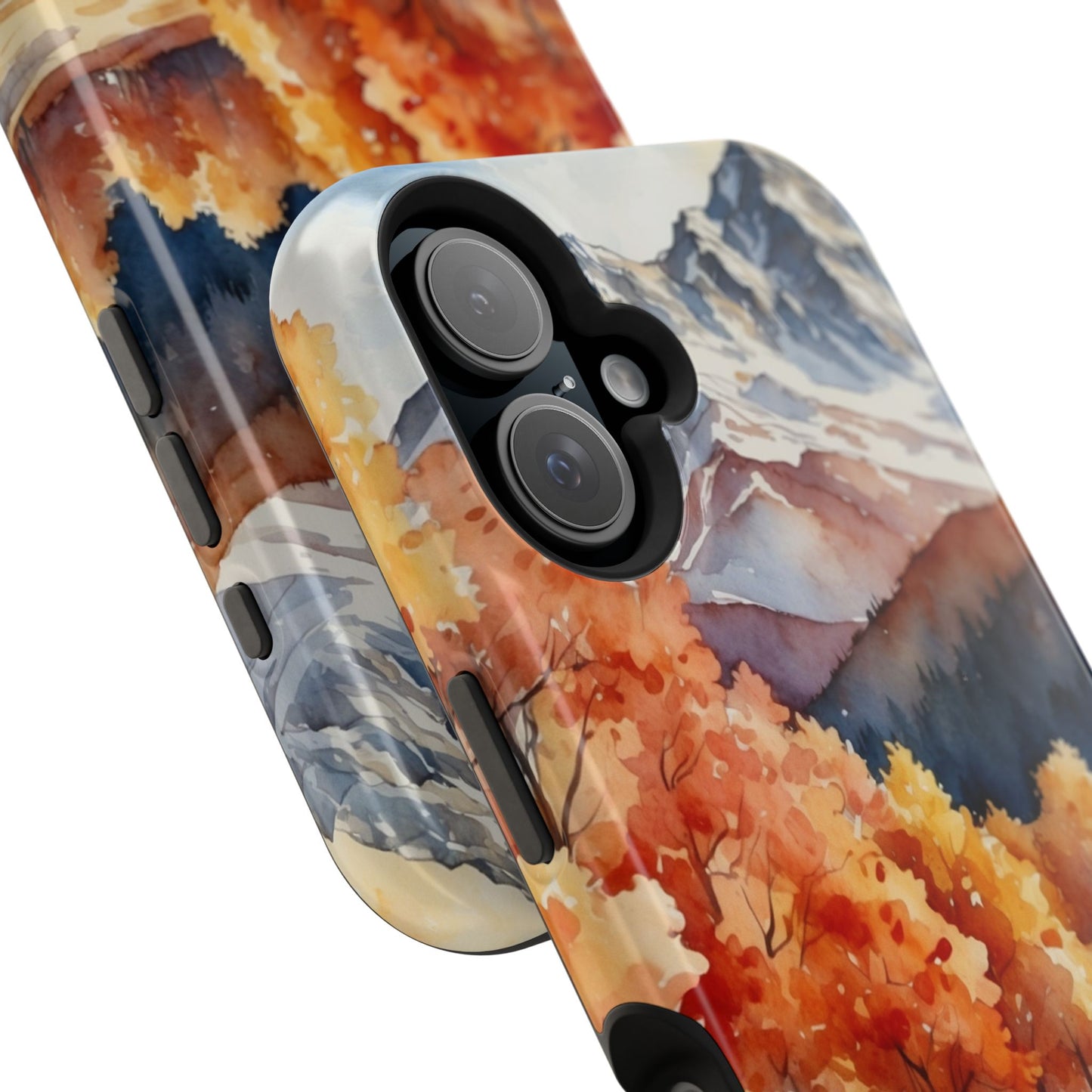 Watercolor Autumn Forest and Mountains - MagSafe iPhone Case