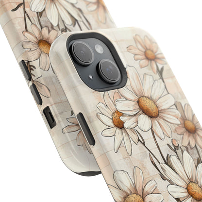 Pastel Daisy MagSafe iPhone Case - Elegant Floral Protective Cover