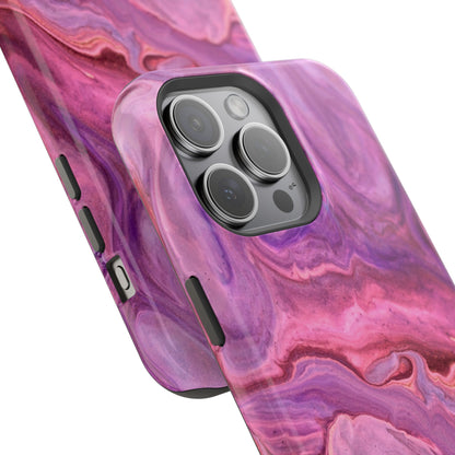 Lavender Dreamscape – MagSafe Case with Abstract Purple & Pink Marble Art