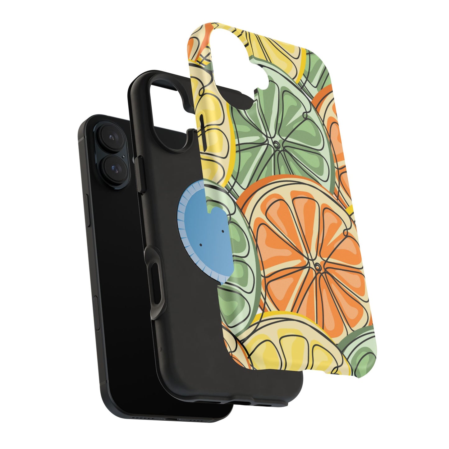 Citrus Zest Tough MagSafe iPhone Case – Bold Lime, Lemon, and Orange Design, Shockproof Protection