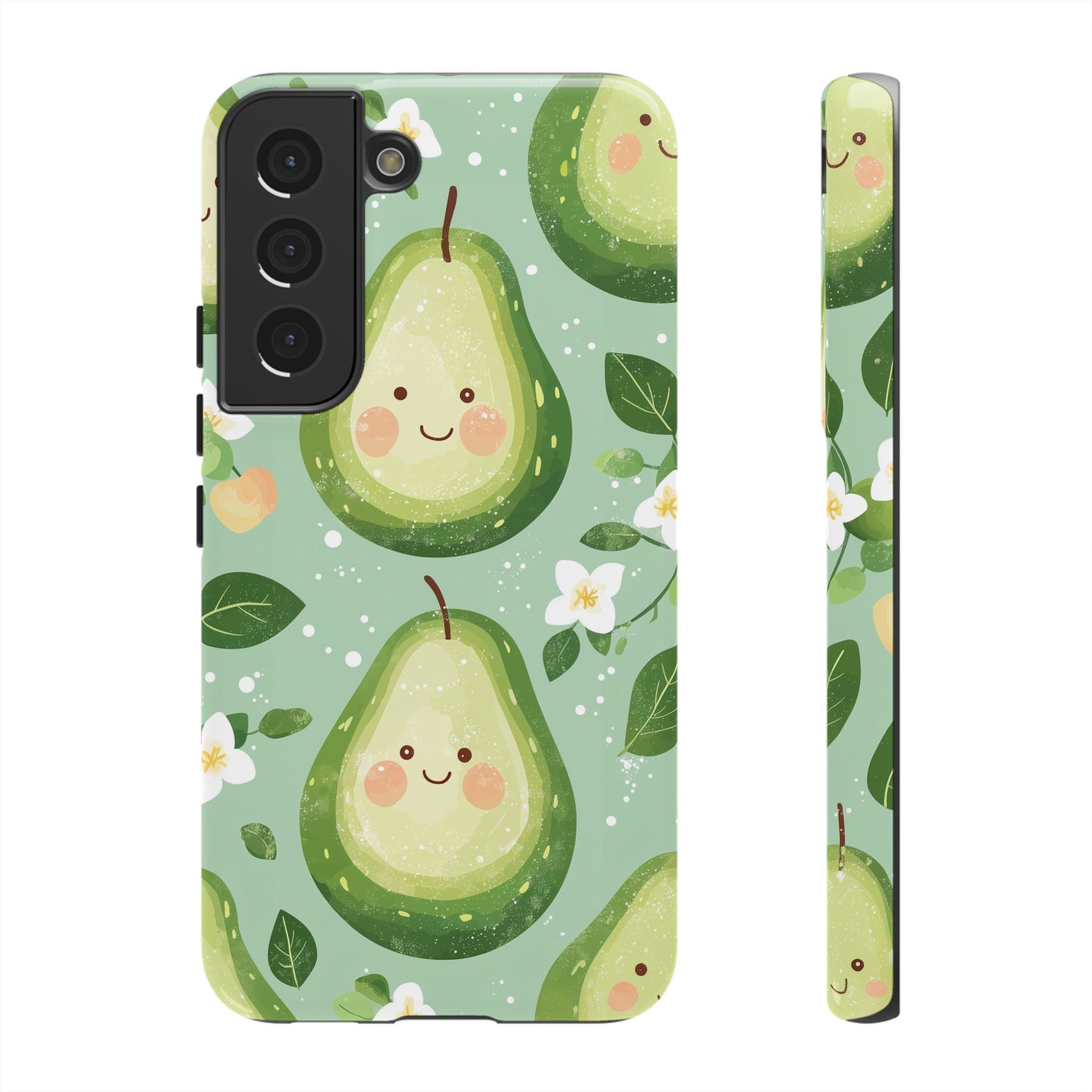 Avocado Face Parade Tough Samsung Galaxy Case – Cute Fruit Design, Dual - Layer Protection - BOGO Cases