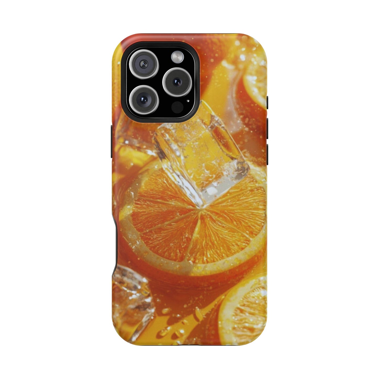 Citrus Orange Splash MagSafe iPhone Case – Dual-Layer Tough Protection, Vibrant Summer Design