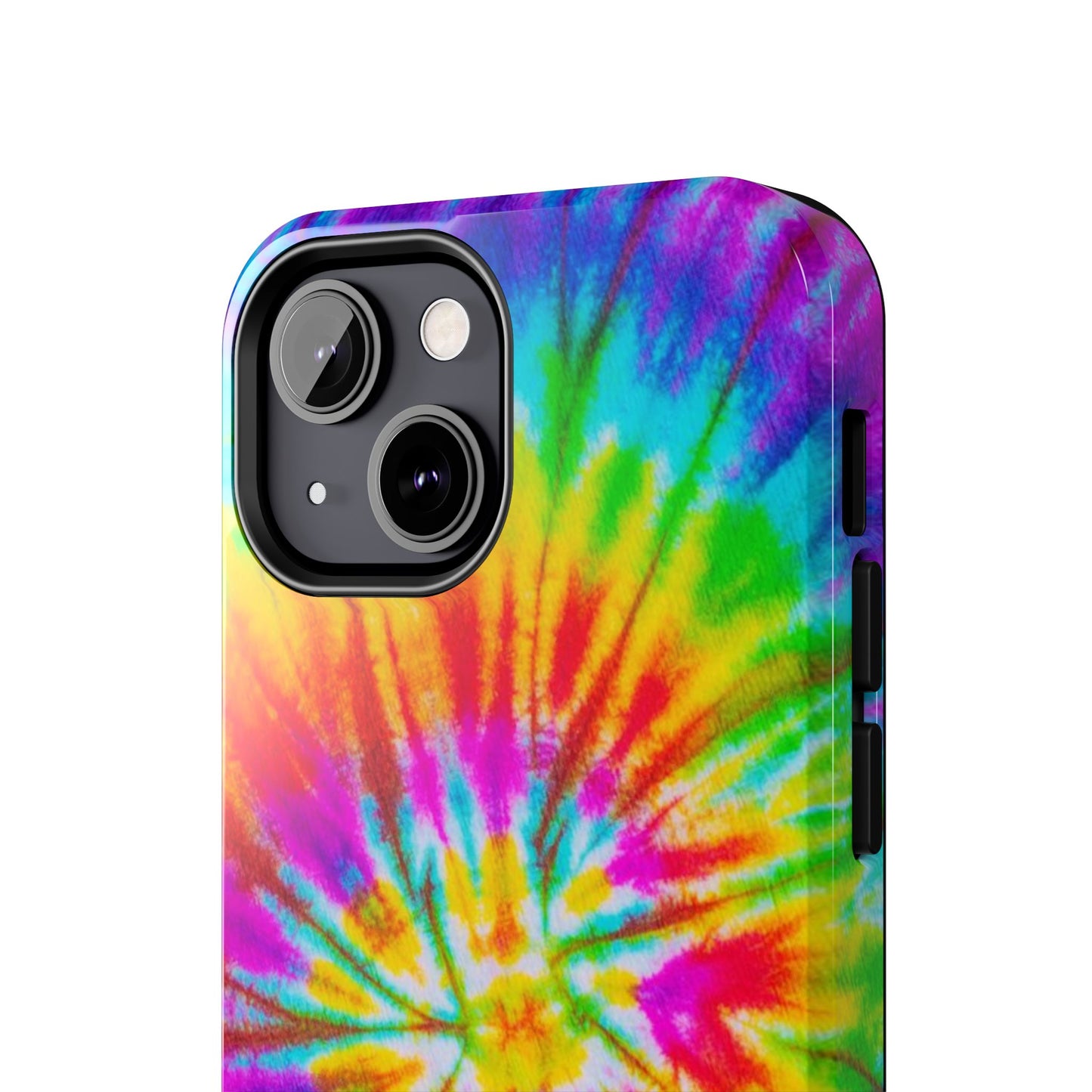 Rainbow Spiral Tie-Dye iPhone Case – Bright & Retro Design