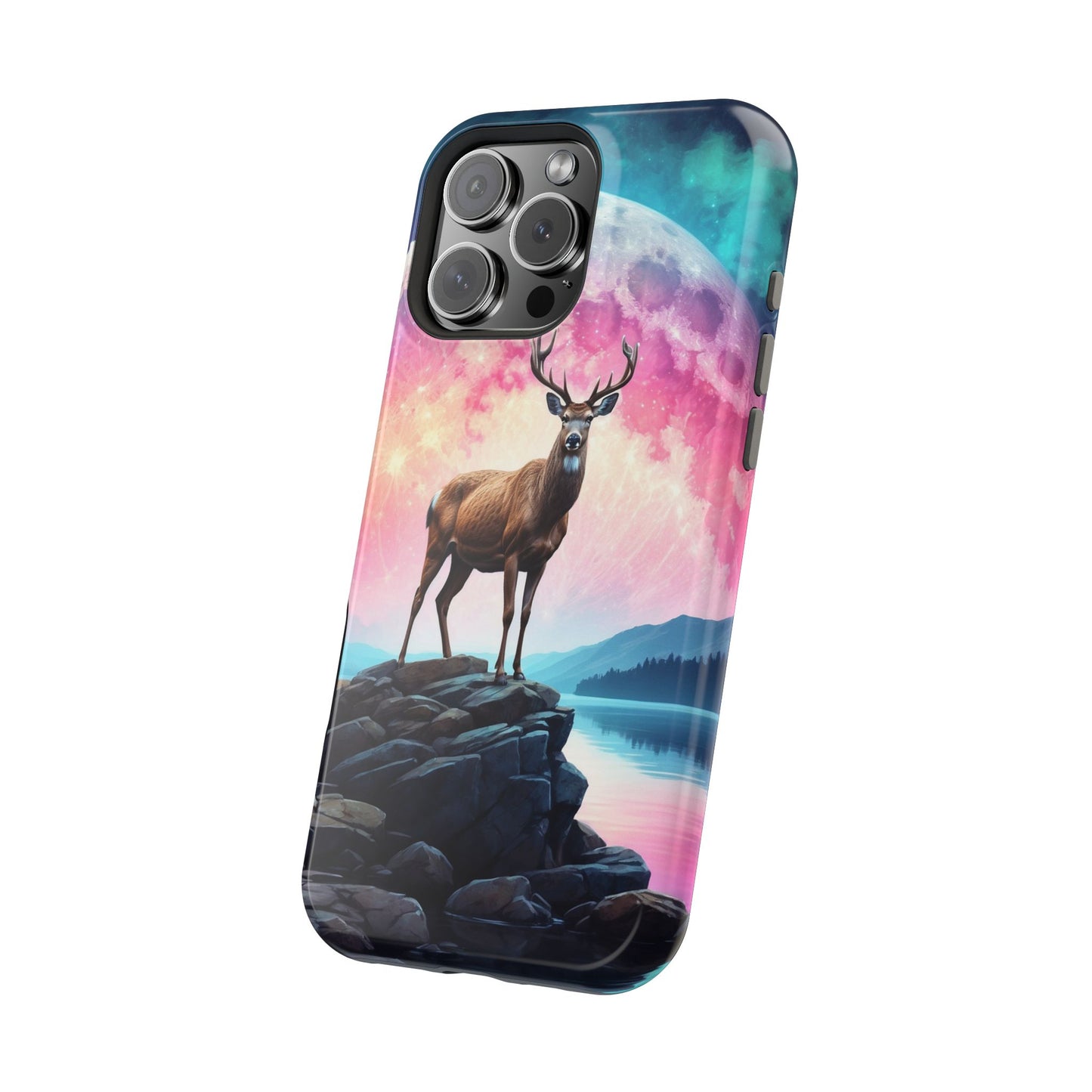 Vibrant Stag in Bloom – MagSafe iPhone Case