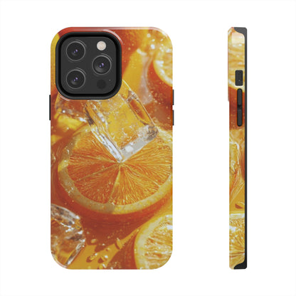 Citrus Orange Splash iPhone Case – Dual-Layer Tough Protection, Vibrant Summer Design