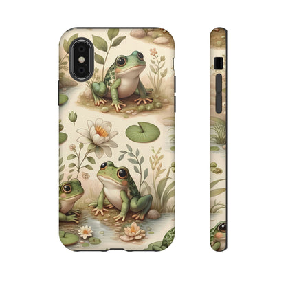 Cute Frogs Phone Case - Pond Pals Frolic - Charming Frog Lily Pad Phone Case for iPhone, Google & Samsung! Great Gift For Any Frog Lover!