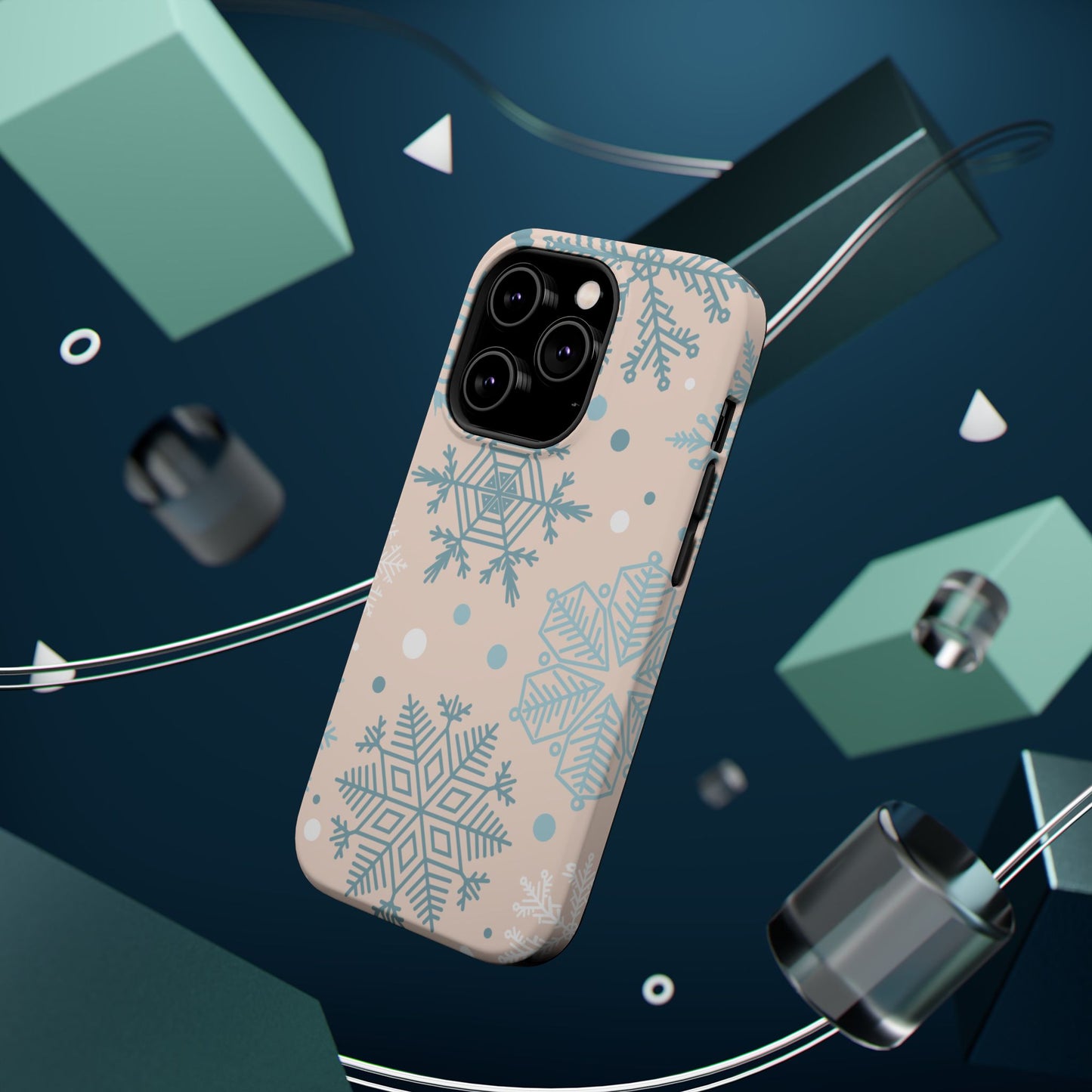 Winter Snowflakes MagSafe iPhone Case – Shockproof, Smooth Matte Finish, Dual-Layer Protection