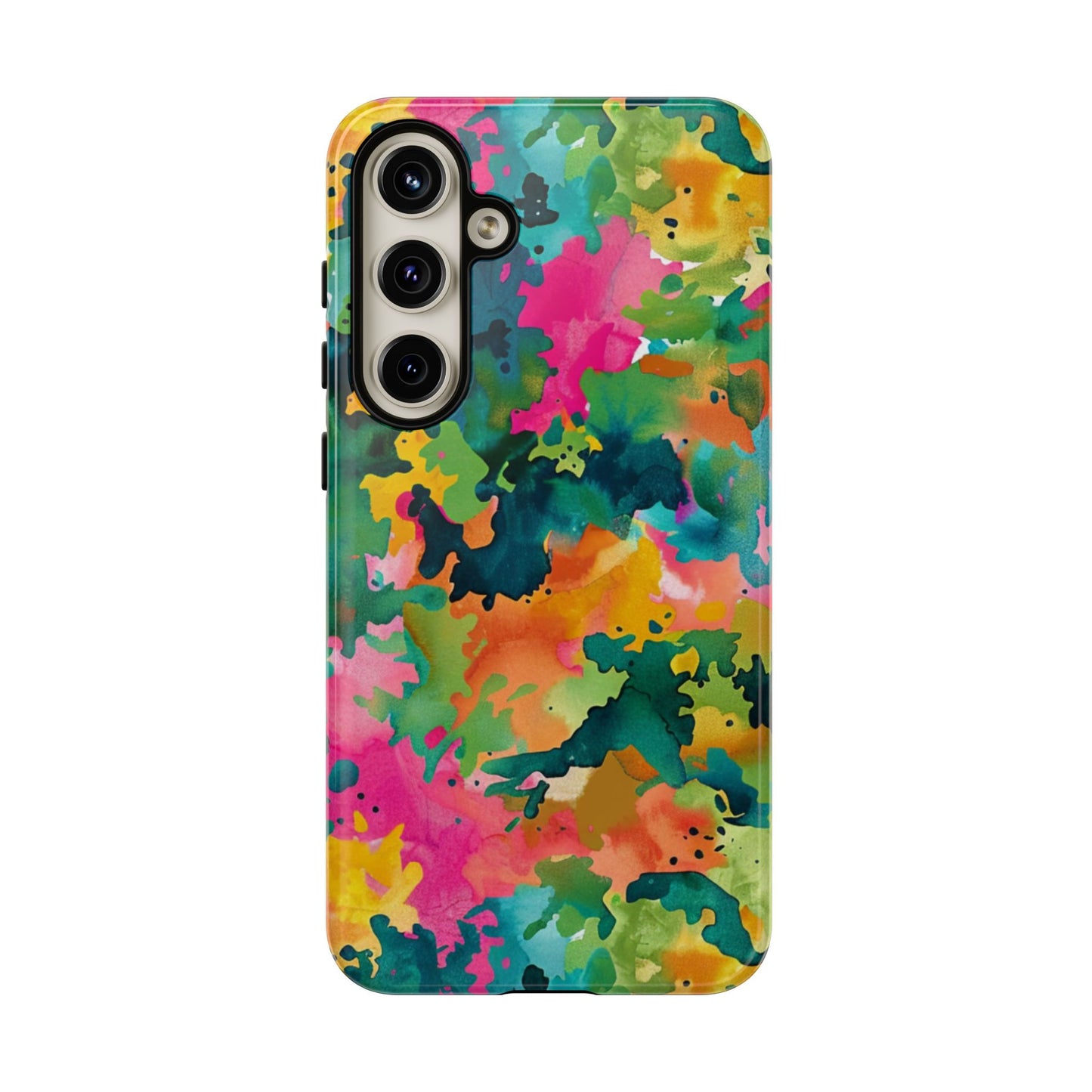 Vibrant Watercolor Splash Samsung Galaxy Case – Multicolor Abstract Artistic Design