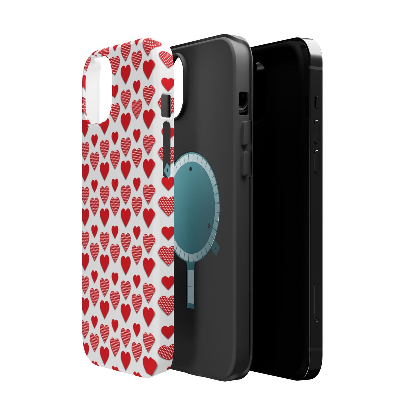 Red & Polka Dot Hearts MagSafe Case