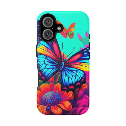 Vivid Butterfly & Floral Burst - MagSafe iPhone Case