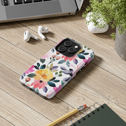 Blossoming Beauty – iPhone Series Case with Vibrant Watercolor Flowers