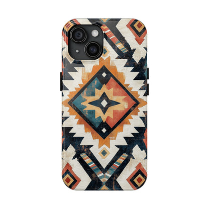 Vintage Southwestern Diamond Tough iPhone Case – Rustic Tribal Design, Dual - Layer Protection - BOGO Cases