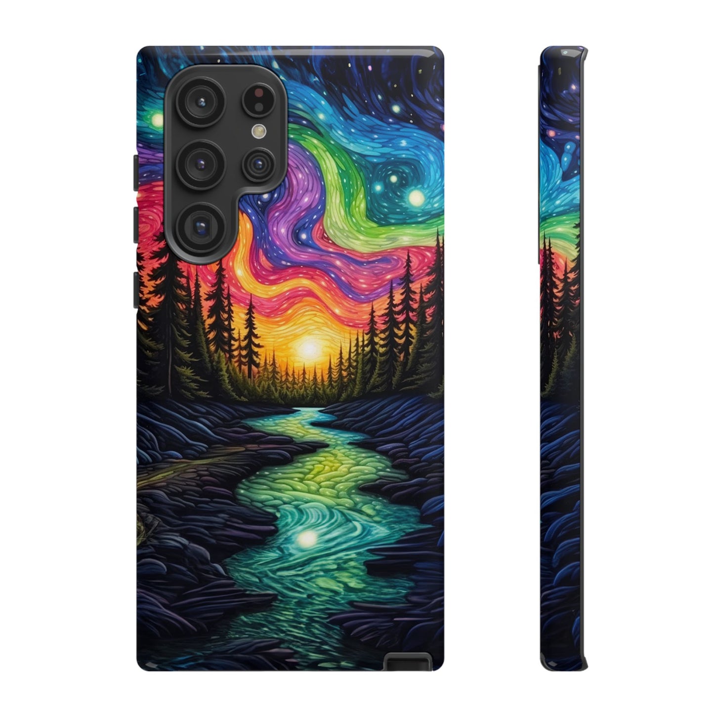 Celestial Nightscape Samsung Galaxy Case – Vibrant River and Starry Sky Design