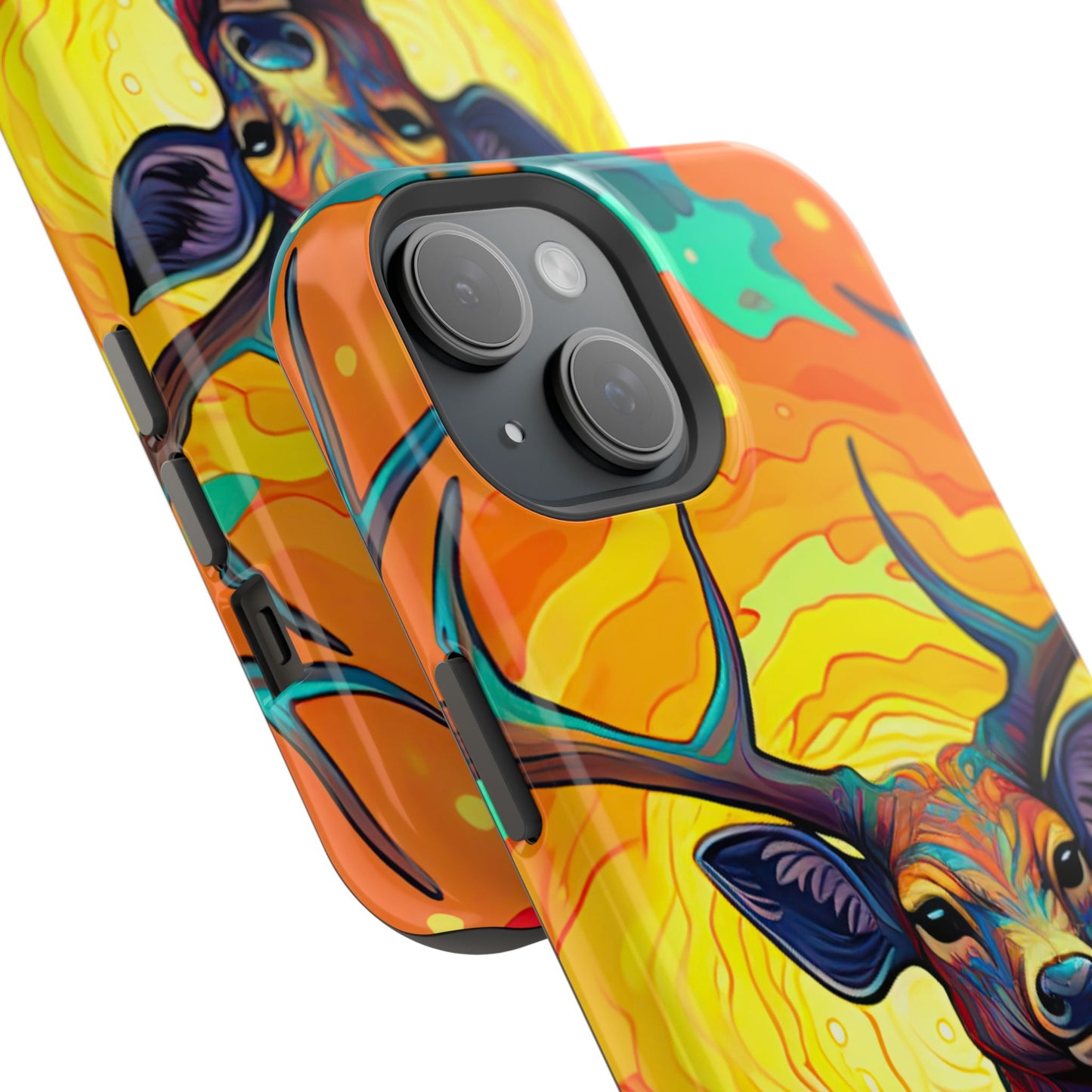 Vibrant Stag in Bloom – MagSafe iPhone Case