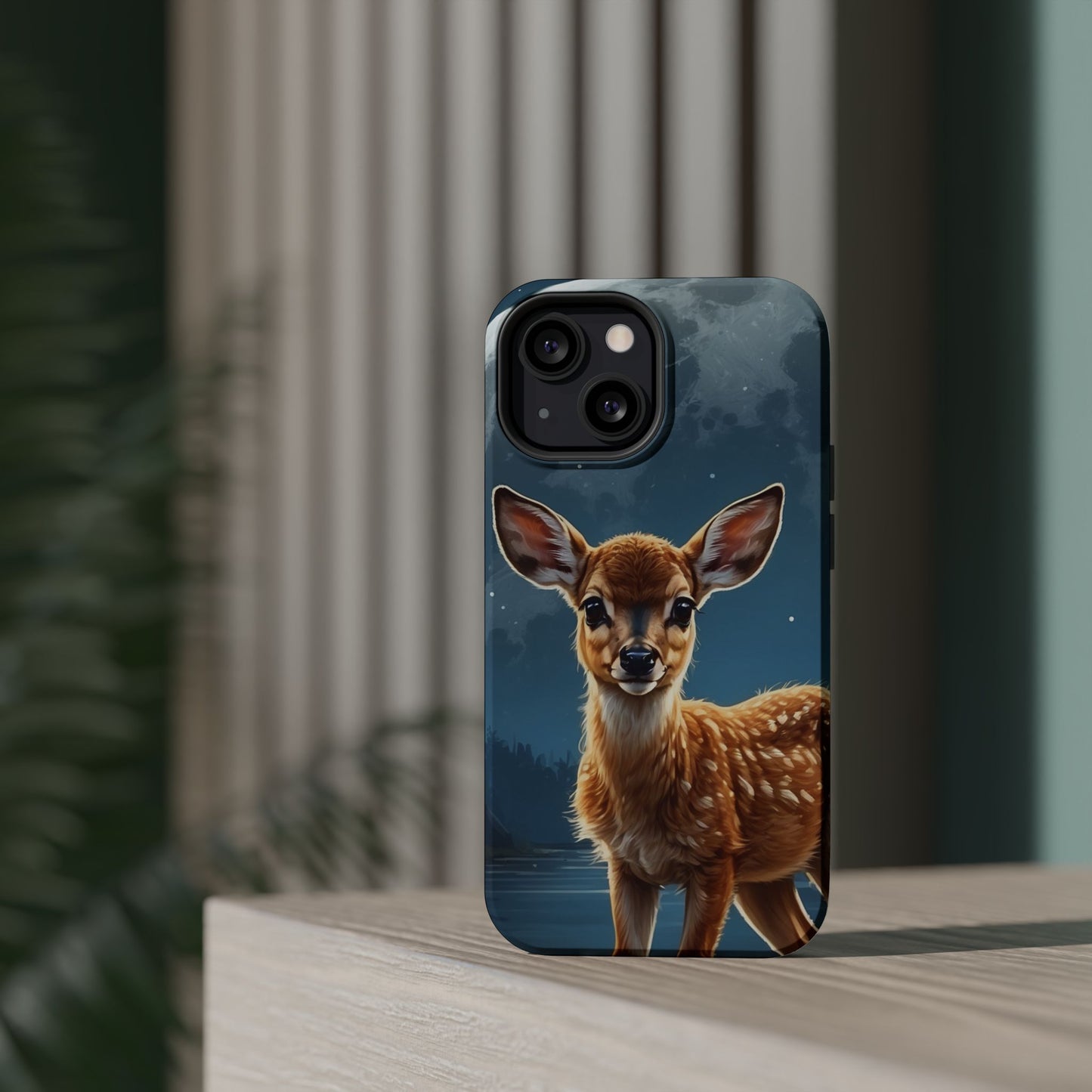 MagSafe-Compatible iPhone Case – Enchanted Fawn Under the Moonlit Sky