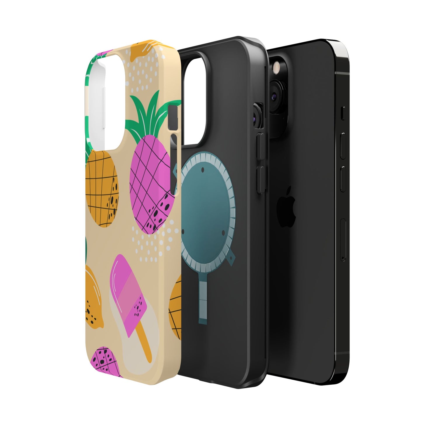 Tropical Pop MagSafe iPhone Case – Fun Pineapple & Lemon Design with Vibrant Summery Colors