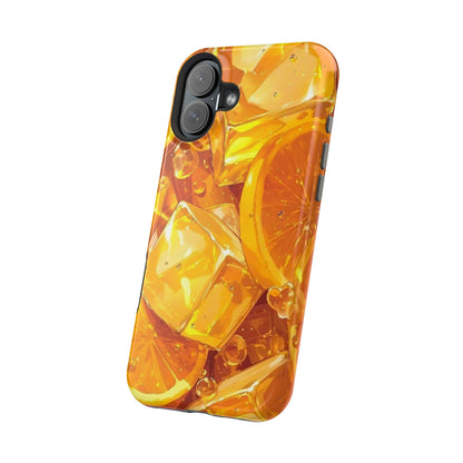 Citrus Splash MagSafe iPhone Case – Bright Orange Slices & Ice, Dual-Layer Protection