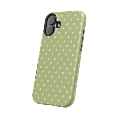 Sage Green Polka Dots – MagSafe iPhone Case